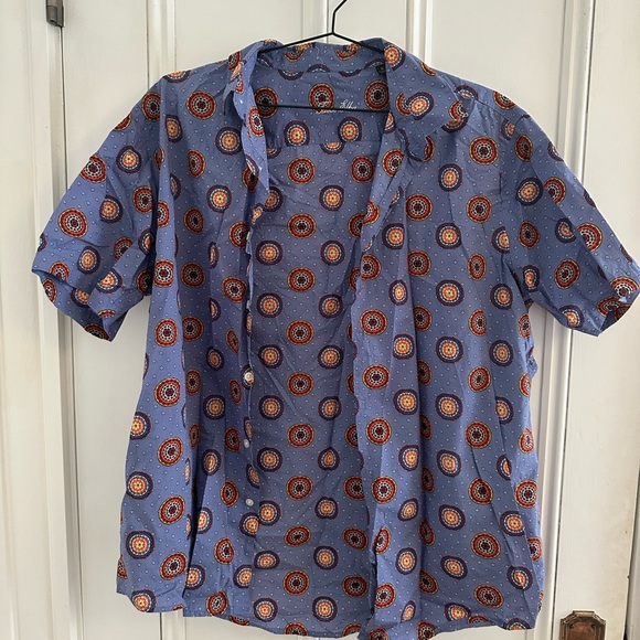 Fun print cotton button down shirt - Picture 1 of 3